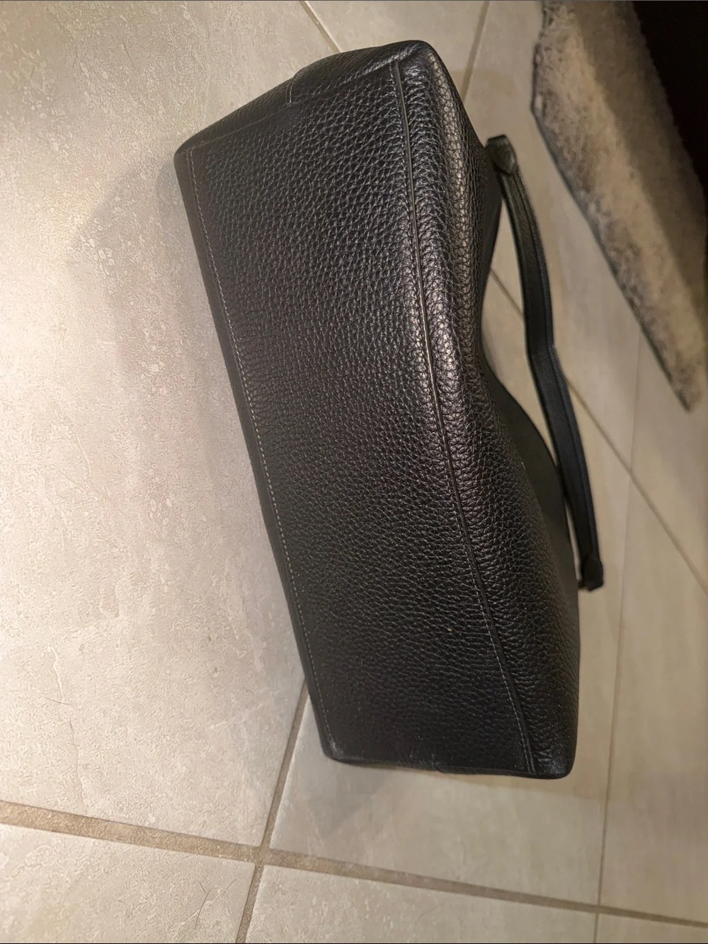 Coach Black Pebbled Leather Shoulder Hobo with Gold Accents